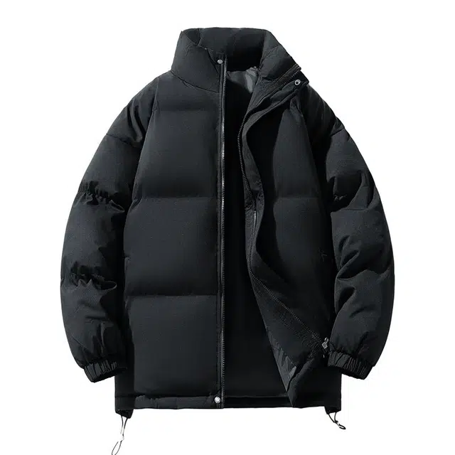 棉基因 纯色保暖高个小个子日系简约潮流美式高街工装风青少年职场通勤学院风棉服 男女同款