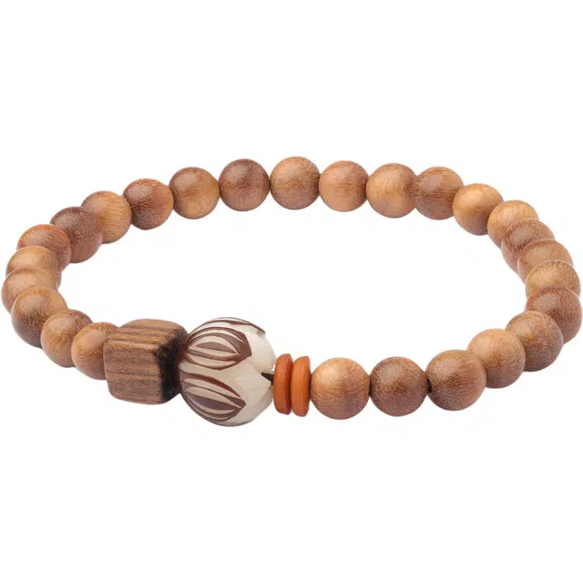 三檀小舍 【好运连连】新中式招财转运纳福 小众设计财源滚滚#好寓意 国潮高级感 绿檀 木作手串 男女同款情侣款