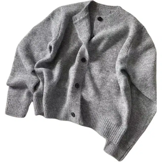 蛊惑 美式潮牌休闲复古慵懒风开衫男秋季宽松情侣百搭韩系氛围感外套针织衫 男女同款