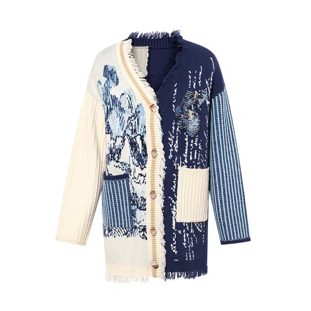 两三事 复古文艺时尚慵懒风高级感设计宽松休闲舒适毛衣 女款