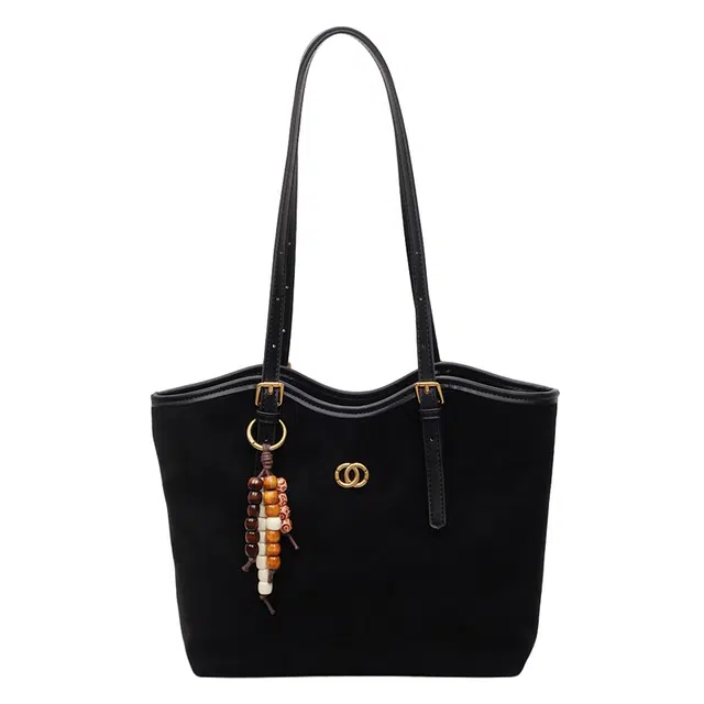 凡思曼 复古百搭简约通勤高级感秋冬美拉德背包 麂皮绒 单肩包 常规 女款 黑色/深棕色/咖啡色