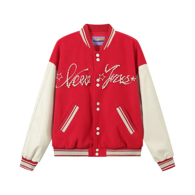 江南先生 流浪者之歌 重工钉珠图案撞色棒球服秋时尚宽松百搭校园户外休闲外套夹克 男女同款