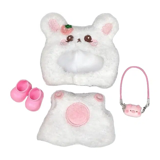 图米鱼 草莓兔 青柠熊 可爱柠檬连体衣 衣服链条换装 娃衣着替