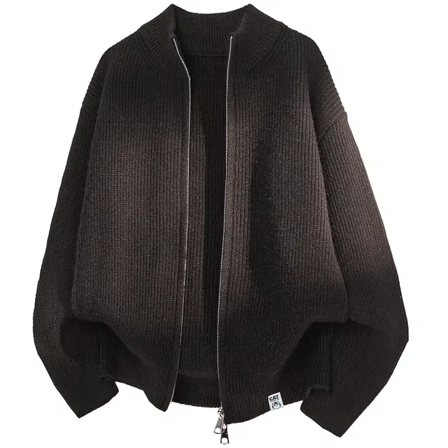 吾皇猫 慵懒风美式复古基础款简约百搭半高领纯色秋冬款打底衫舒适透气时尚学院风长袖冬季保暖上衣内搭休闲外套开衫针织衫 男女同款