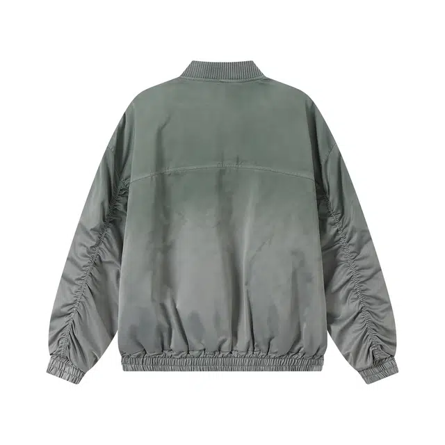 江南先生 流浪者之歌 索罗娜抑菌水洗飞行夹克双开拉链设计感渐变棒球领宽松户外外套棉服 男女同款