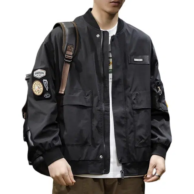 炳盛  夹克男工装大码休闲飞行服秋季户外防风外套上衣棒球服 男女同款