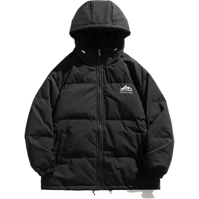 希越 男女同款宽松大码连帽外套御寒保暖轻薄棉袄羽绒服 男款