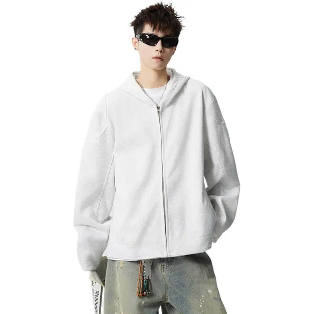 佐菲利 美式拉链开衫宽松休闲连帽外套百搭运动情侣长袖卫衣 男女同款