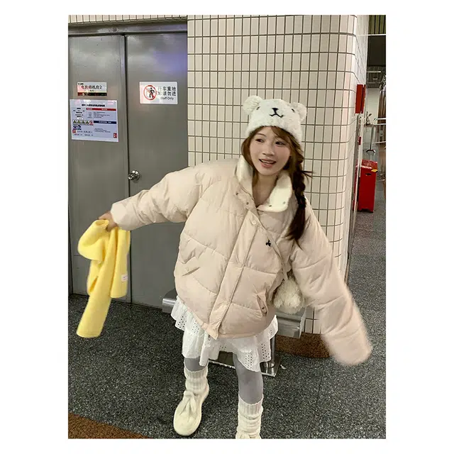 丝絮丝绸  韩版宽松立领温暖舒适百搭棉衣棉服 男女同款
