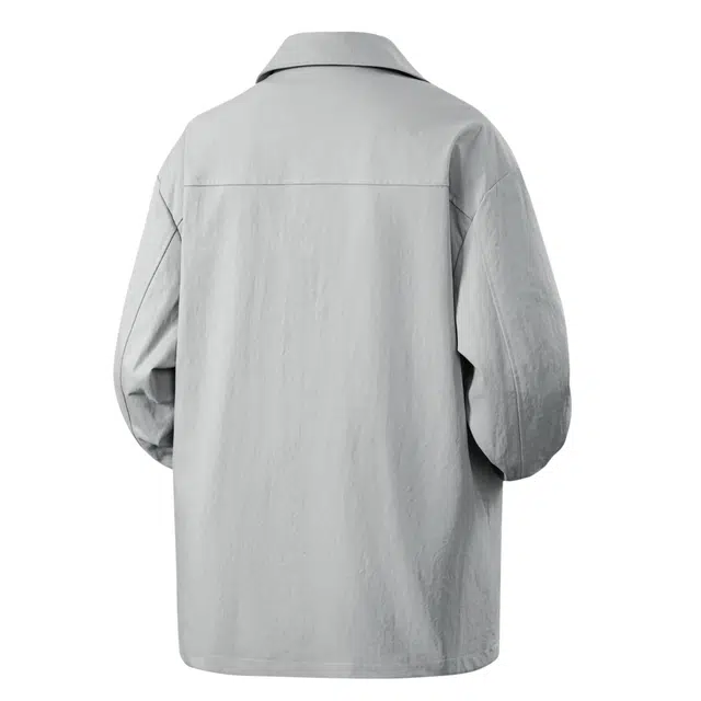 巴塞罗那足球俱乐部 美式复古简约纯色单排扣拉链日常通勤百搭防风保暖舒适宽松大码中长款夹克风衣 男女同款