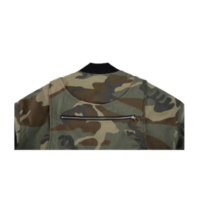 地界二 美式迷彩工装夹克外套男冬季加厚拉链设计感潮牌休闲宽松棉衣 棉服 男款