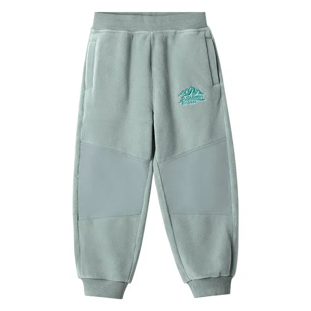 久岁伴卫裤 加厚摇粒绒护膝贴片休闲宽松冬季 青少年