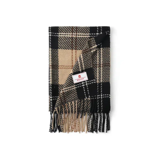 宫里的世界 韩版经典格保暖舒适 聚酯纤维 绒线围巾 男女同款情侣款