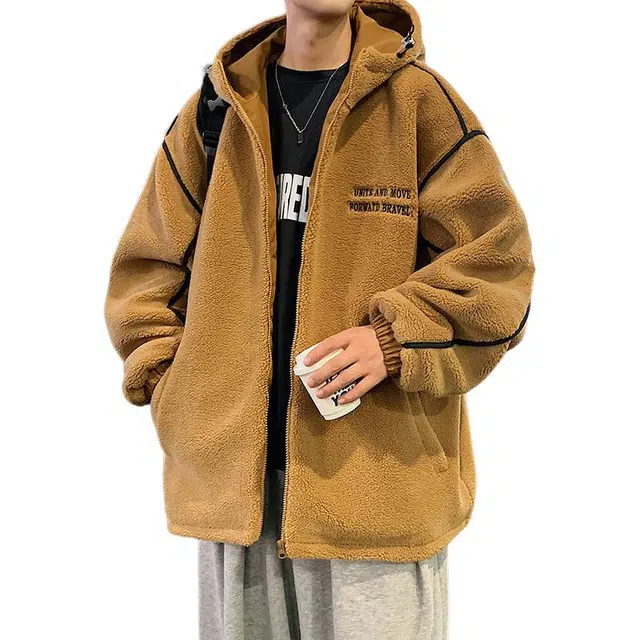 顶峰保罗 美式宽松休闲潮流百搭加厚保暖连帽棉服 男女同款