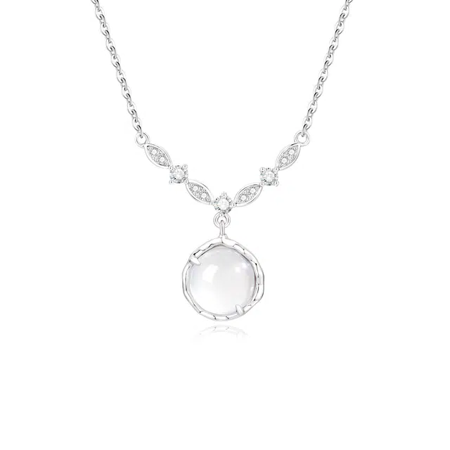 【闪耀连理枝】 央创时尚 穗穗平安连荔枝锁骨链 纯银招桃花 白月光少女心新中式轻奢设计 礼盒表白#好运 玉髓 项链 女款