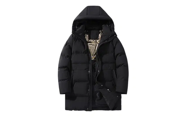 木林森 简约基础款时尚宽松舒适循环锁温石墨烯内胆长款棉衣防风门襟日常休闲连帽棉服外套 男女同款