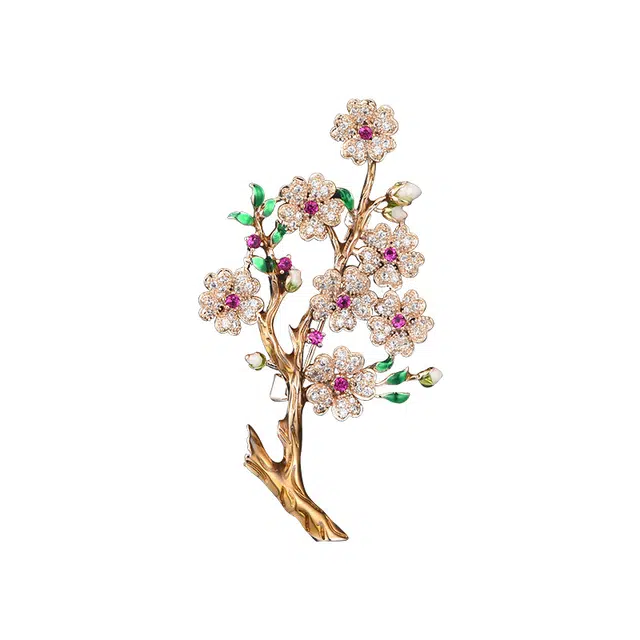 兰盈 梅花水晶 环保合金 胸针 女款