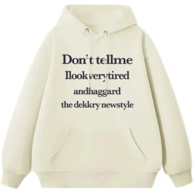 天才小熊 美式复古字母印花连帽潮流时尚简约轻便小众设计学生长袖衣服男女同款女装上装卫衣 女款