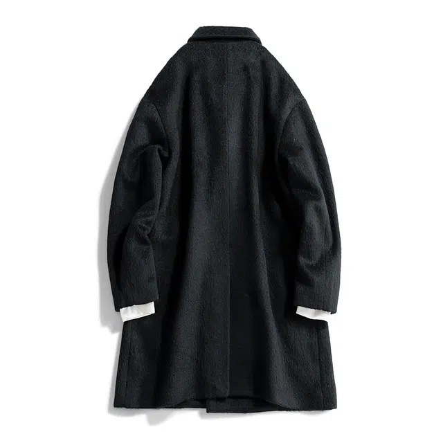 巴塞罗那足球俱乐部 毛呢外套男秋冬季中长款高级感过膝粗纺休闲衣韩版呢子大衣 男女同款