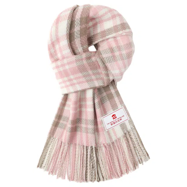 宫里的世界 高级感柔软保暖流苏 聚酯纤维 绒线围巾 男女同款情侣款