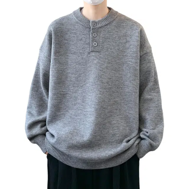 爱爸爸 早秋高级感美式慵懒风内搭打底针织衫 男款