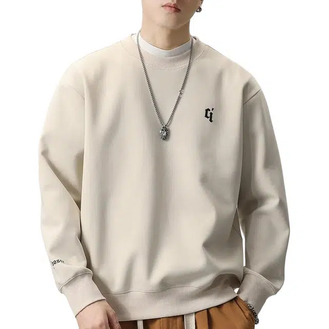 炳盛 美式重磅圆领高级感宽松长袖卫衣 男女同款