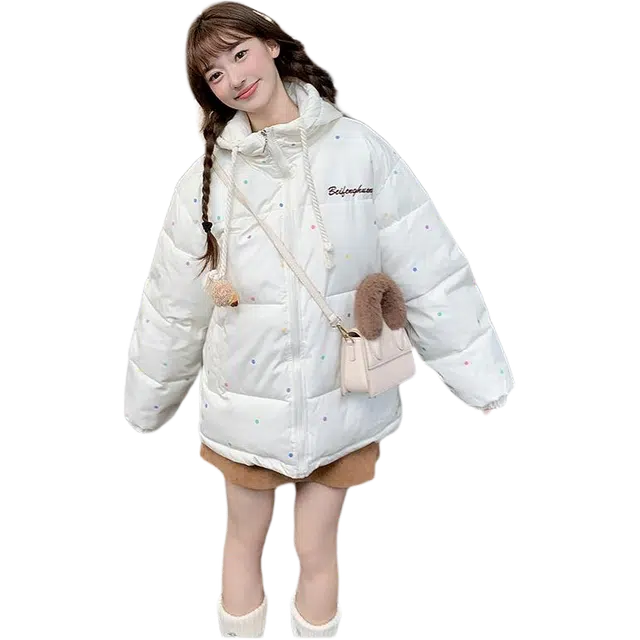 思蓓儿 可爱波点宽松加厚面包服棉服 女款