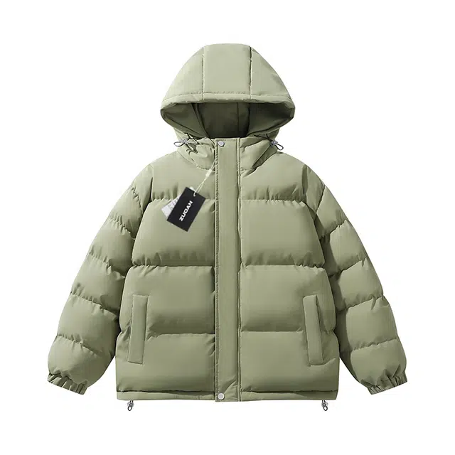 左岸 秋冬加厚保暖港风连帽面包服棉衣宽松简约纯色潮牌棉袄外套棉服 男款