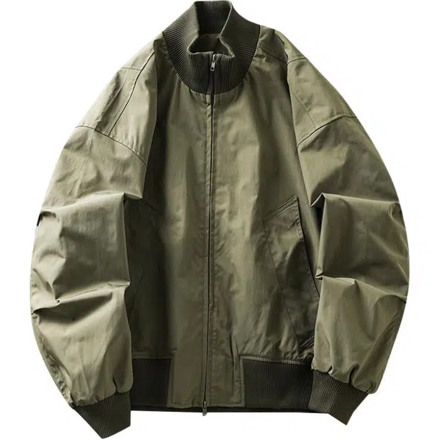 纯团 高街哈灵顿廓形立领工装春秋季宽松潮牌休闲美式飞行员夹克外套 男款