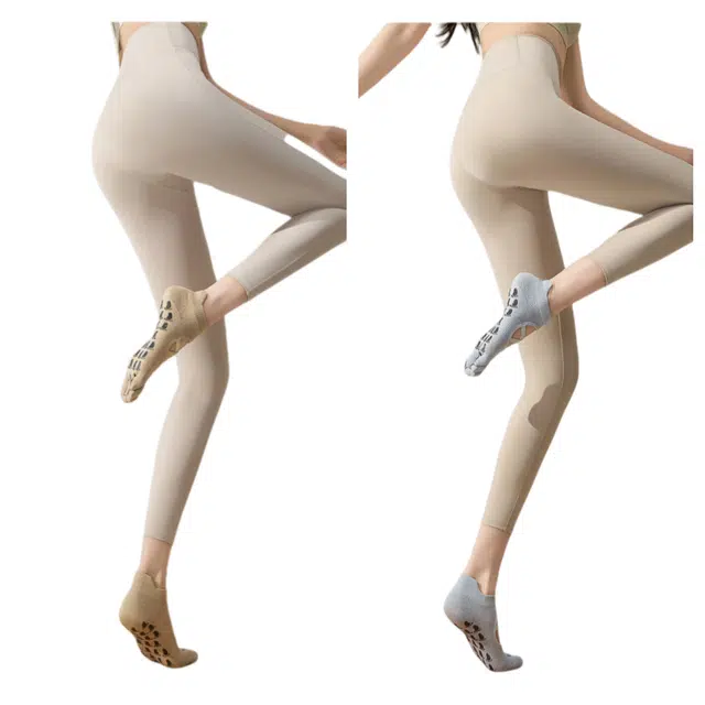 皇室品轩 瑜伽五指袜防滑短筒袜女纯棉吸汗健身普拉提袜秋季透气训练篮球袜 女款