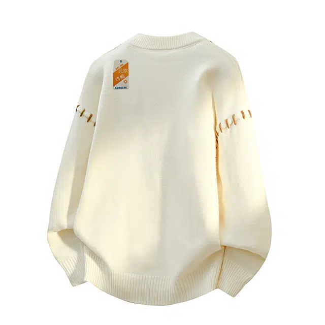 北欧攻略 美式高街设计感亲肤柔软青少年加绒加厚秋冬宽松保暖高级感内搭打底针织衫毛衣 男女同款