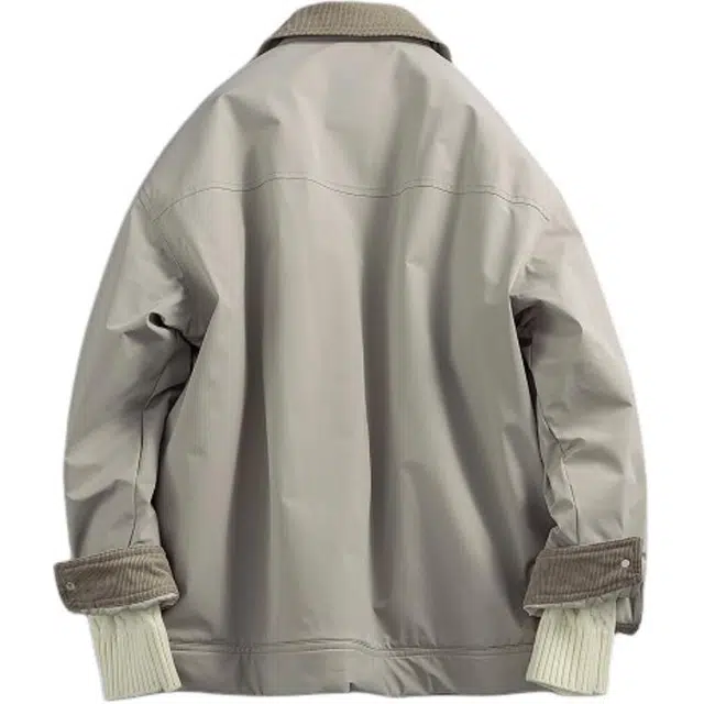 宫奴 日系休闲潮牌巴恩风百搭宽松羊羔毛内里拼接翻领棉服 男女同款