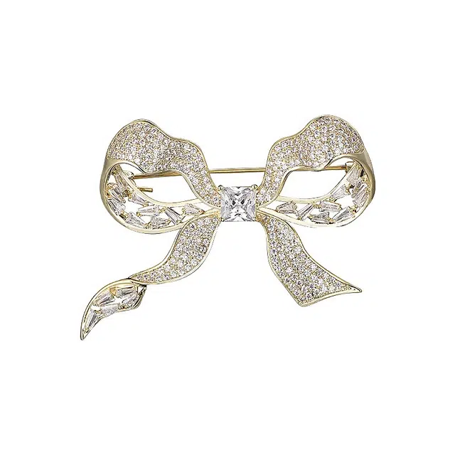 兰盈 蝴蝶结水晶轻奢小众 环保合金 胸针 女款