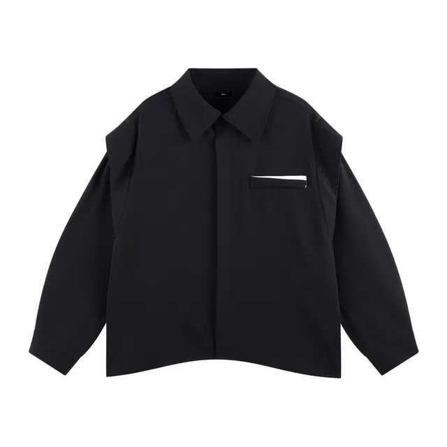 棉基因 棉基因 美式高街百搭简约基础款休闲舒适纯色轻薄冰丝垂感短袖外套衬衫 男女同款