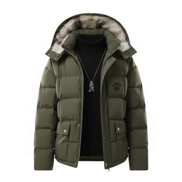 大卫贝肯 美式潮流时尚高街复古简约基础舒适宽松连帽加厚保暖棉服 男女同款