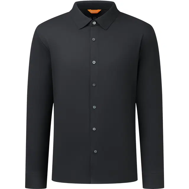 比音勒芬 纯色合身翻领舒适百搭休闲长袖衬衫 男款