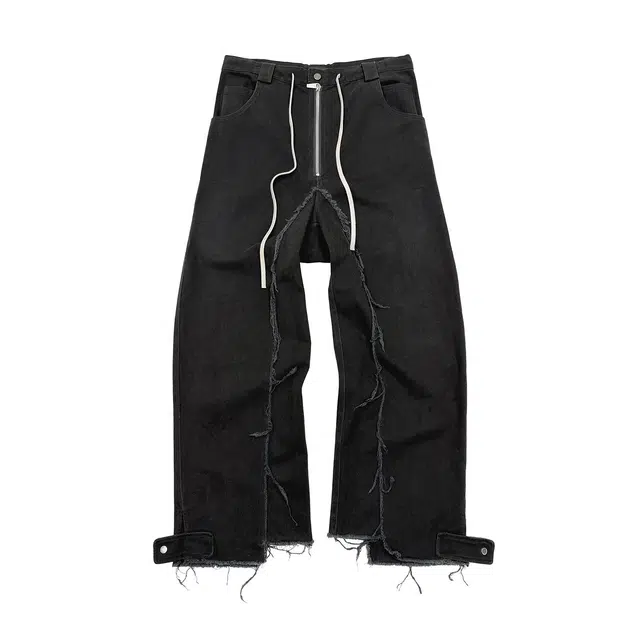ARNODEFRANCE Washed Deconstructed Wide Leg Cargo Pants Black