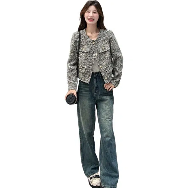 丝絮丝绸 法式名媛舒适高级感千金小香风上衣截短外套 女款