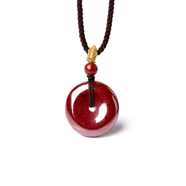 【前程似锦 情谊永固】 灵菲 本命年 高含量原矿平安扣 新中式复古国风 诸事顺遂一世圆满 #好运 朱砂 项链 男女同款情侣款