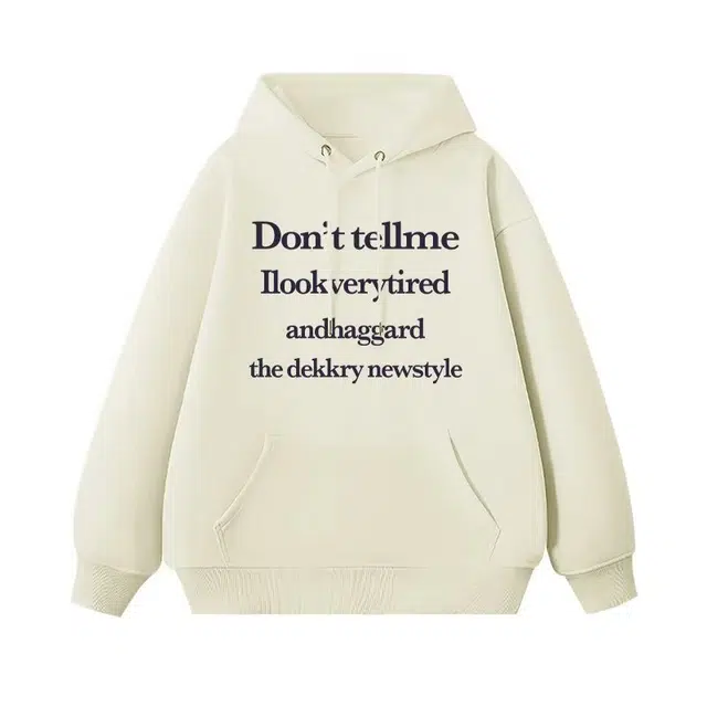 天才小熊 美式复古字母印花连帽潮流时尚简约轻便小众设计学生长袖衣服男女同款女装上装卫衣 女款