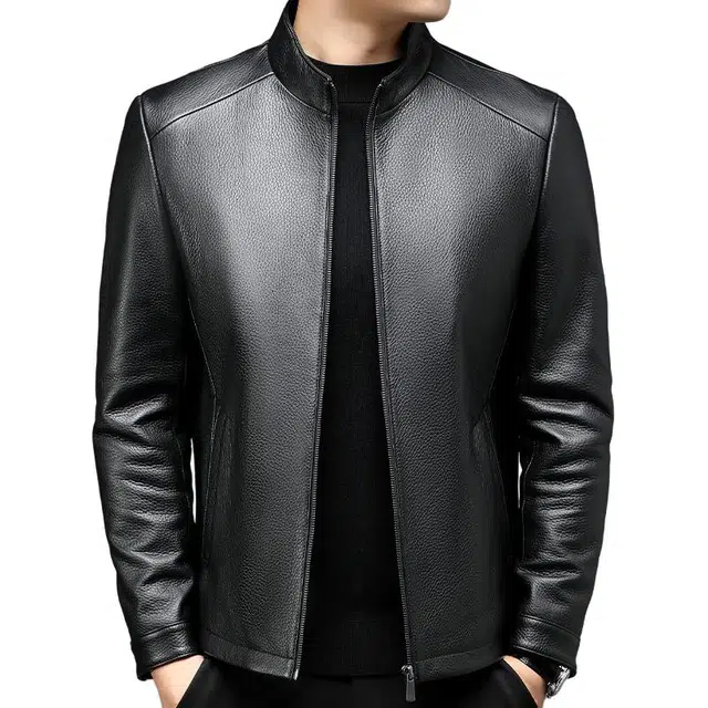 太子龍 品牌纯色时尚休闲百搭鹿皮革真皮皮衣 男款