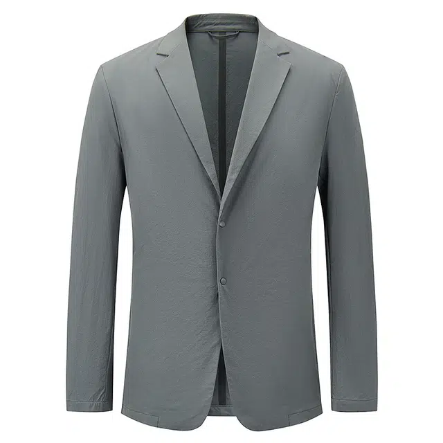 与狼共舞 格纹肌理质感耐磨柔软弹力舒适透气轻薄商务通勤时尚休闲西装 男款