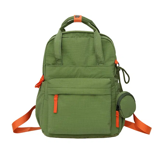 笛贝嘉 日系简约纯色手提大容量休闲背包书包旅行轻便 尼龙 双肩包 常规 男女同款情侣款 多色