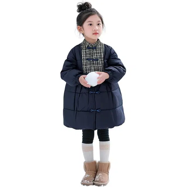 帕兰朵棉衣 女童时尚潮流休闲韩系小香风棉服外套女孩韩版面包冬季棉袄洋气加厚宽松儿童 青少年