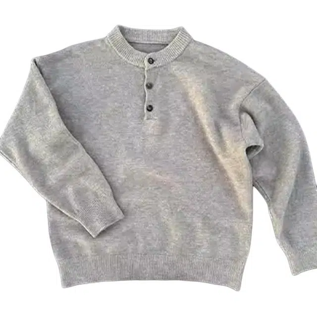 单爵 美式复古亨利领毛衣男款针织衫 男女同款