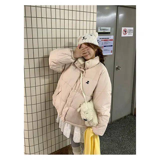 丝絮丝绸  韩版宽松立领温暖舒适百搭棉衣棉服 男女同款