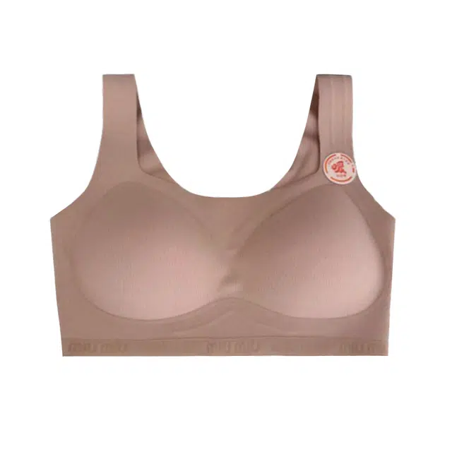 都市丽人 无痕暖绒果冻软支撑宽肩带软防下垂背心式一体美背文内衣文胸 女款