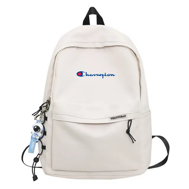 米囹 都市潮搭 经典元素初中高中大容量 学生 男女同款 轻盈 双肩包 黑色/白色