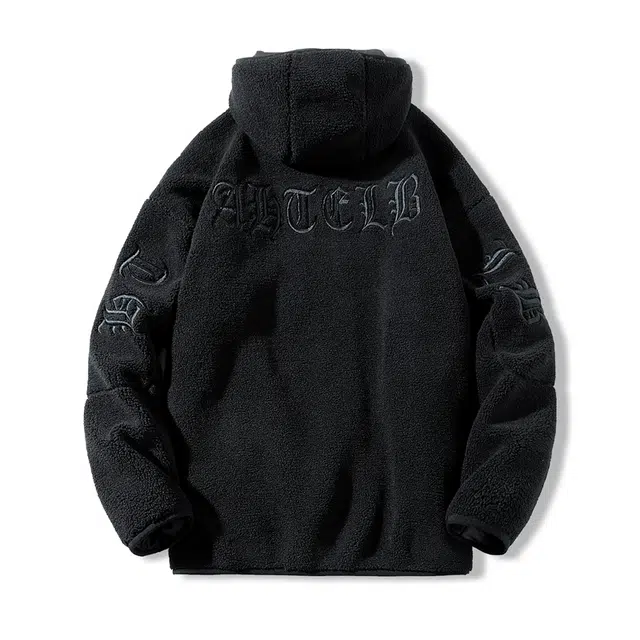 棉基因 冬季羊羔毛加绒连帽优质棉棒球服保暖高个小个子日系男简约潮流夹棉袄子美式高街工装风青少年职场通勤学院风棉衣外套 男女同款