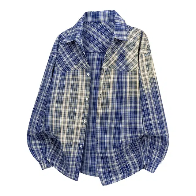 爱爸爸 格子宽松防晒日常时尚百搭衬衫外套 男女同款